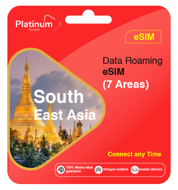 South East Asia Roaming Data eSIM (7 areas)